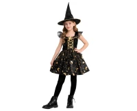 Role play set for kids Black Witch (dress, hat), size 110/120 cm
